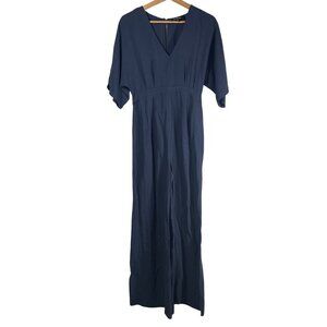 Lulus Women's Wide Leg  Jumpsuit Blue Size M Waist Tie